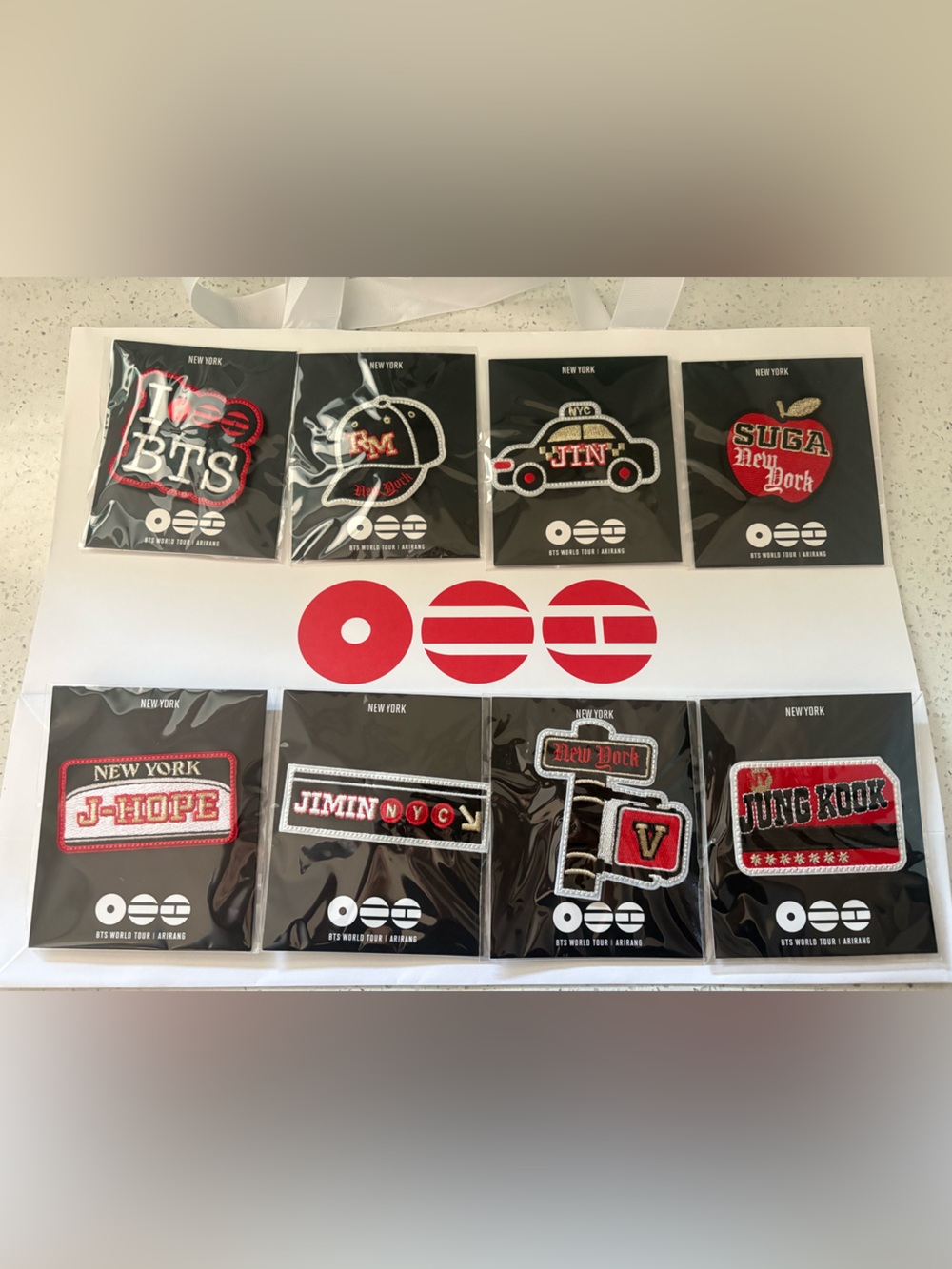 Exclusive BTS Bangtan Arirang NYC New York Pop Up Embroidered Patch Pin 8 Set